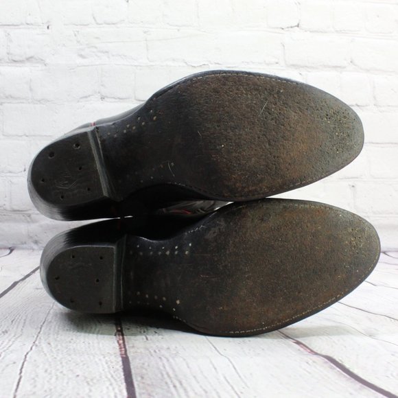 TONY LAMA Black Leather Western Cowboy Boots Style - Picture 9 of 9